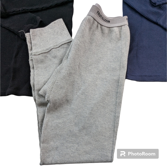 Fruit Of The Loom Men's Thermal Underwear Sz S Blue Black Gray 4 Piece Lot - Picture 5 of 12